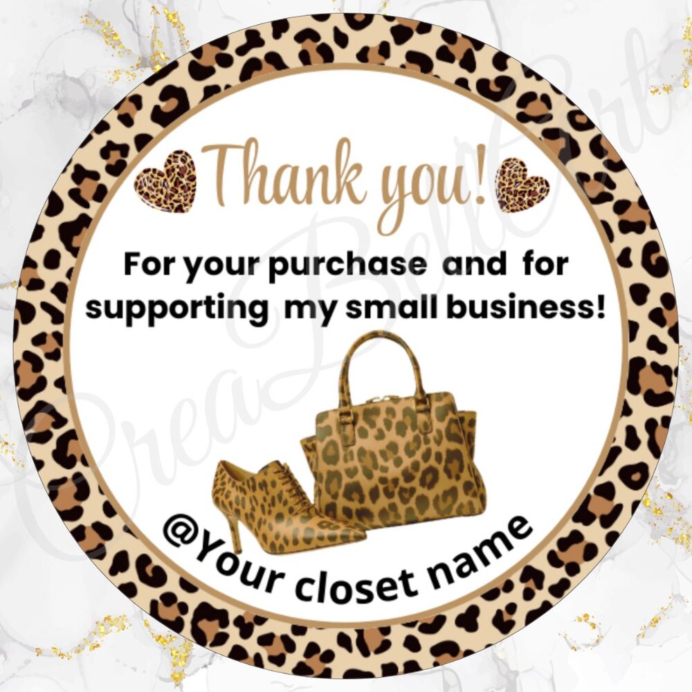 120 Pack Animal Print Personalized Thank You Cards & Stickers - Picture 3 of 8
